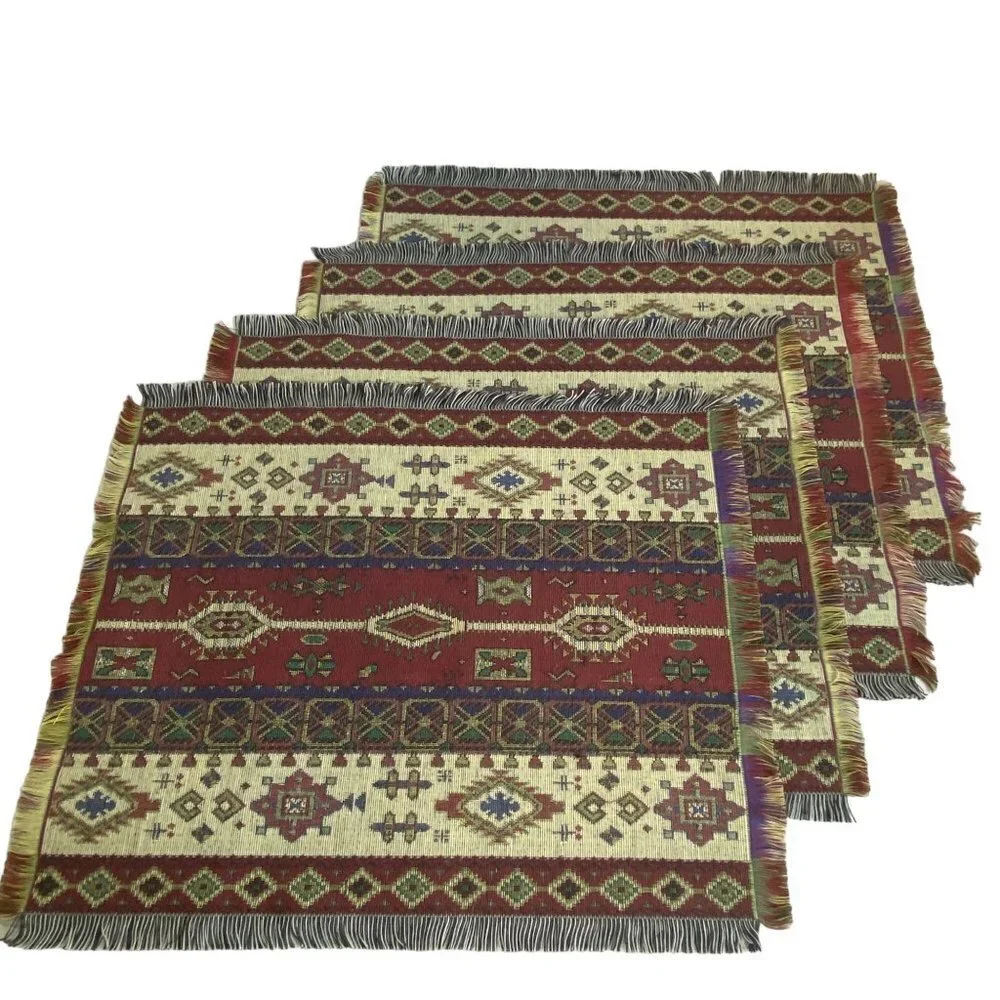 Woven Placemats Set of 4 New Boho Western Rustic Style NWOT